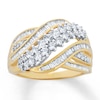 Diamond Ring 1 ct tw Round & Baguette 10K Yellow Gold