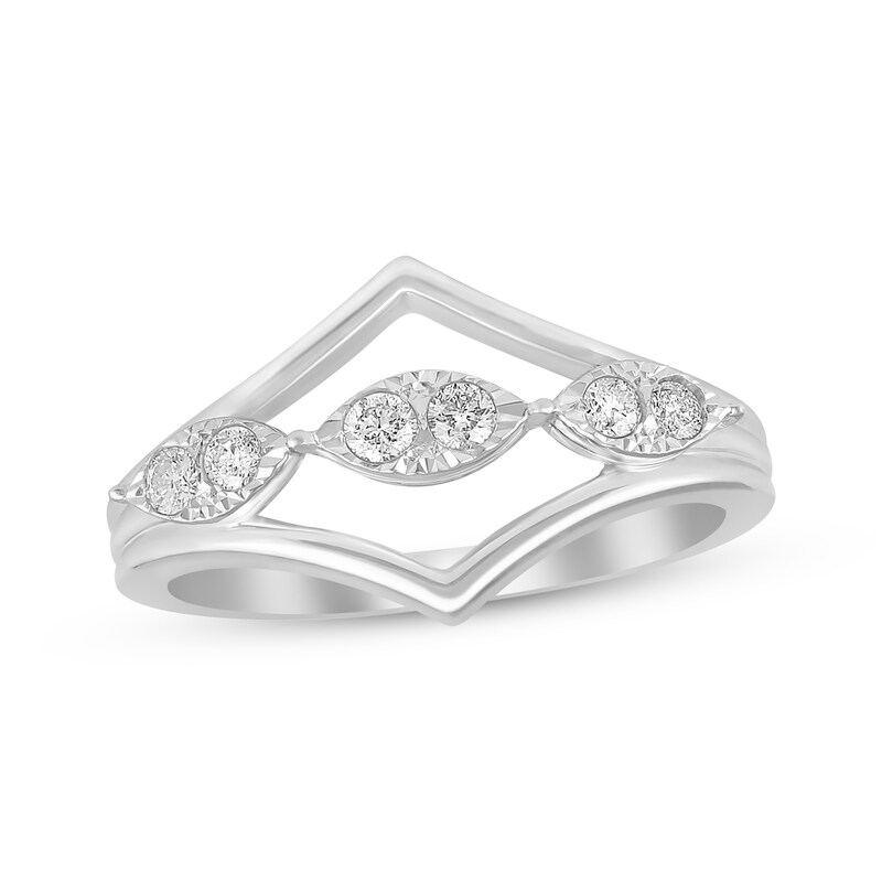 Diamond Geometric Ring 1/5 ct tw Round-cut 10K White Gold