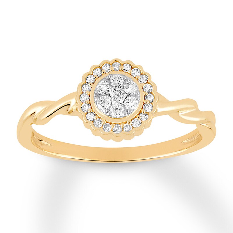 Diamond Promise Ring 1/5 ct tw Round-cut 10K Yellow Gold
