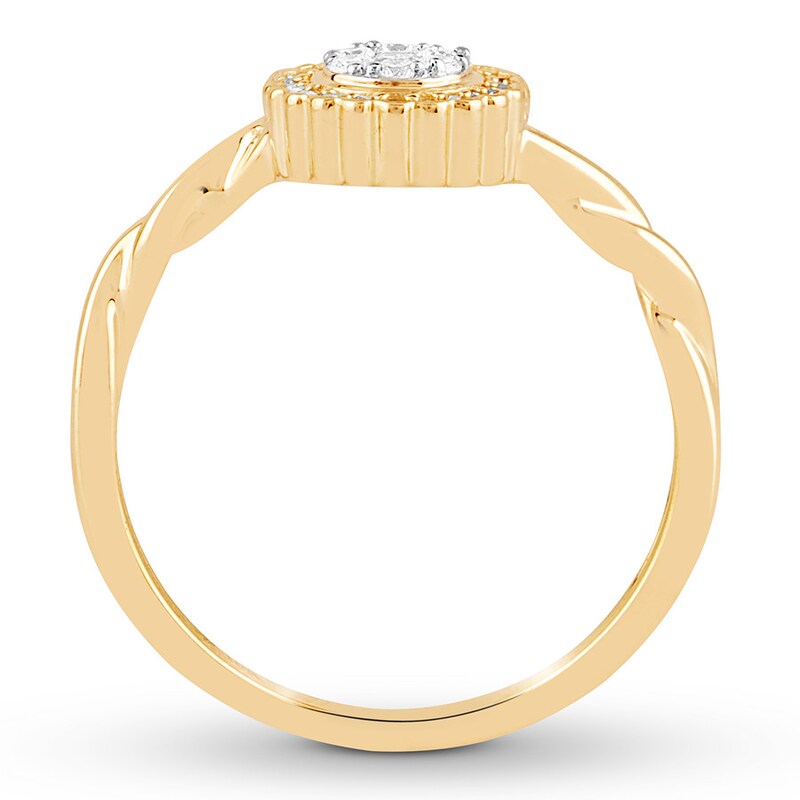 Diamond Promise Ring 1/5 ct tw Round-cut 10K Yellow Gold