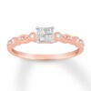 Diamond Promise Ring 1/4 ct tw Princess & Round 10K Rose Gold