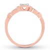 Diamond Promise Ring 1/4 ct tw Princess & Round 10K Rose Gold