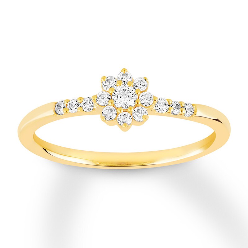 Diamond Promise Ring 1/4 ct tw Round-cut 10K Yellow Gold