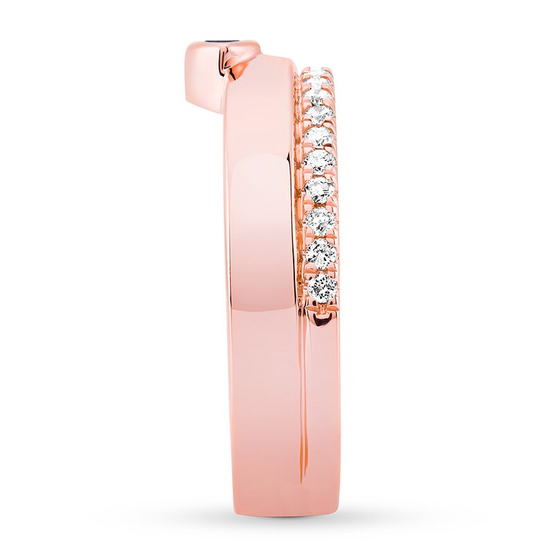 Black & White Diamond Ring 1/3 ct tw 10K Rose Gold