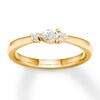 Diamond Ring 1/5 ct tw Pear & Round 10K Yellow Gold