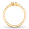 Diamond Ring 1/5 ct tw Pear & Round 10K Yellow Gold