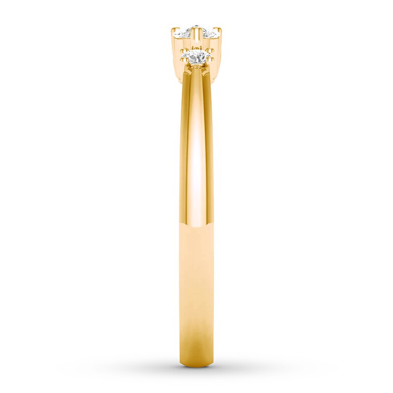 Diamond Ring 1/5 ct tw Pear & Round 10K Yellow Gold