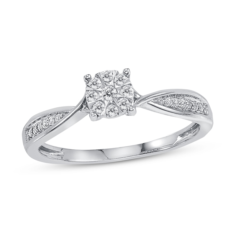 Diamond Engagement Ring 1/10 ct tw 10K White Gold