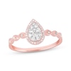 Thumbnail Image 1 of Multi-Diamond Pear-Shaped Halo Promise Ring 1/4 ct tw 10K Rose Gold