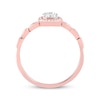 Thumbnail Image 3 of Multi-Diamond Pear-Shaped Halo Promise Ring 1/4 ct tw 10K Rose Gold