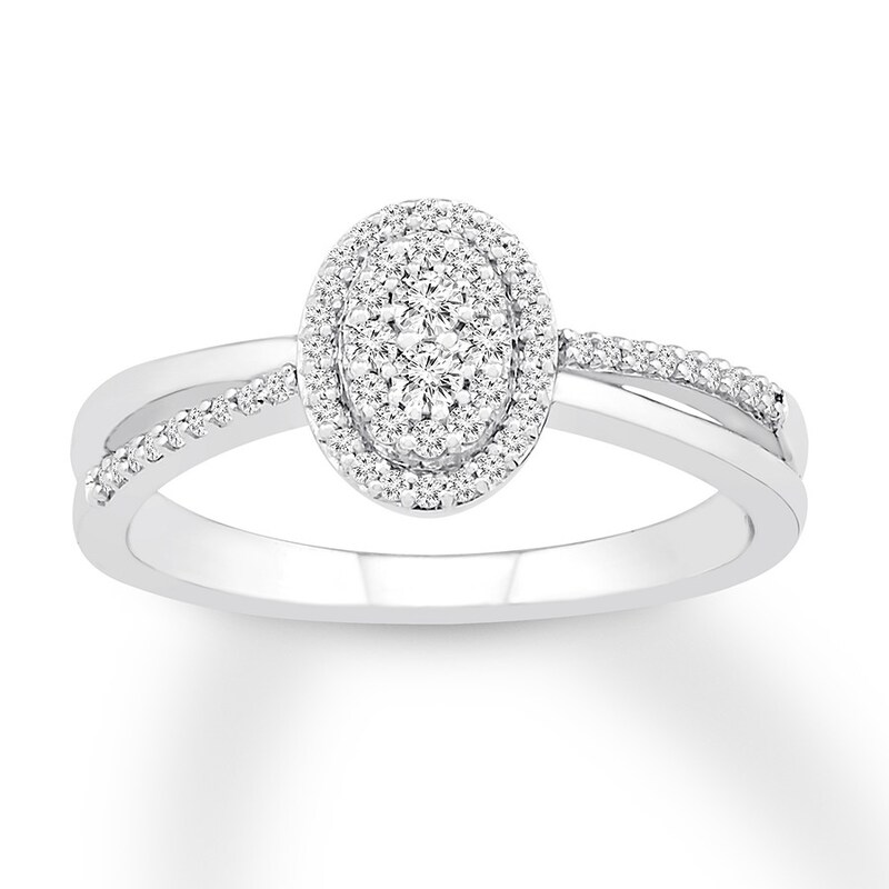 Diamond Promise Ring 1/4 ct tw Round-cut 10K White Gold