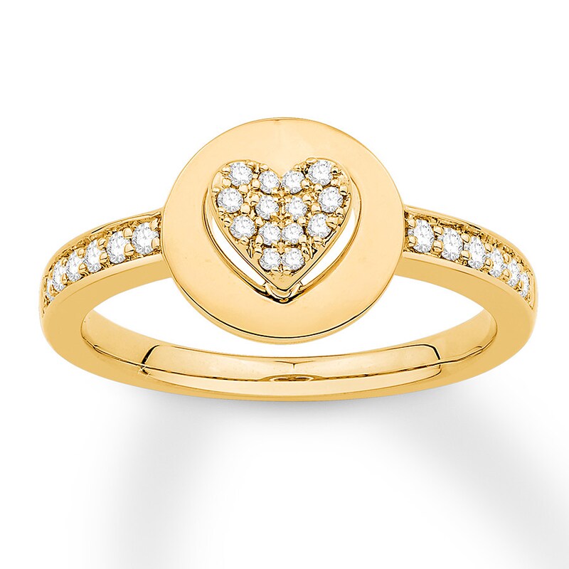 Signature Heart Diamond Ring 1/5 ct tw Round 10K Yellow Gold