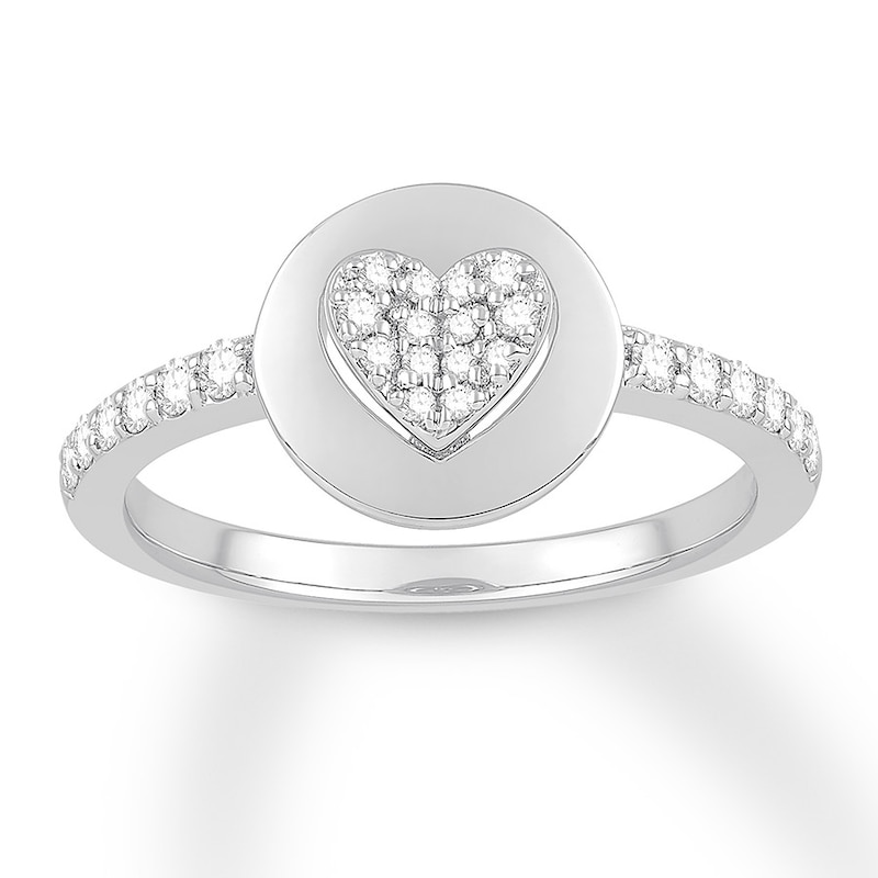 Signature Heart Diamond Ring 1/4 ct tw Round Sterling Silver