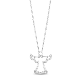 Hallmark Diamonds Angel Necklace 1/20 ct tw Sterling Silver 18&quot;