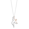 Thumbnail Image 1 of Hallmark Diamonds Angel Necklace 1/10 ct tw Sterling Silver & 10K Rose Gold 18"
