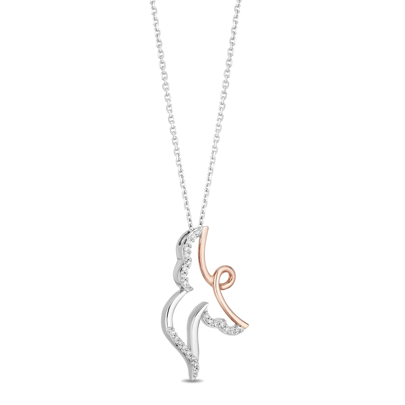 Hallmark Diamonds Angel Necklace 1/10 ct tw Sterling Silver & 10K Rose Gold  | Kay Outlet