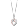 Thumbnail Image 1 of Hallmark Diamonds Heart Necklace 1/10 ct tw Sterling Silver & 10K Rose Gold 18"