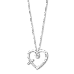 Hallmark Diamonds Heart Necklace 1/20 ct tw Sterling Silver 18&quot;
