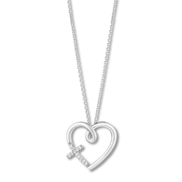 Hallmark Diamonds Heart Necklace 1/20 ct tw Sterling Silver 18"
