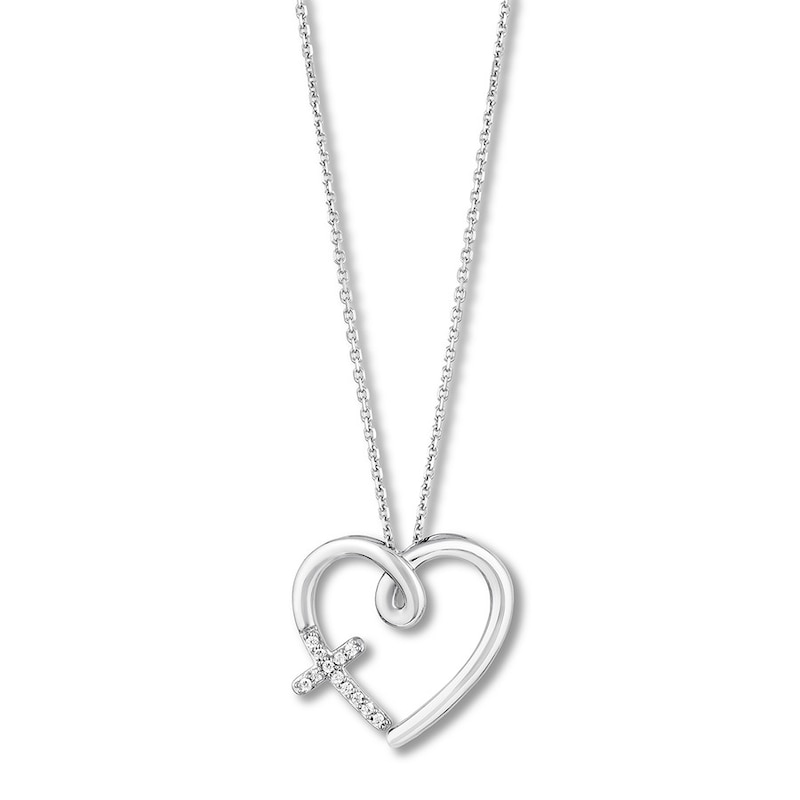 Main Image 1 of Hallmark Diamonds Heart Necklace 1/20 ct tw Sterling Silver 18"