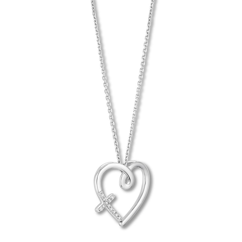 Main Image 2 of Hallmark Diamonds Heart Necklace 1/20 ct tw Sterling Silver 18"