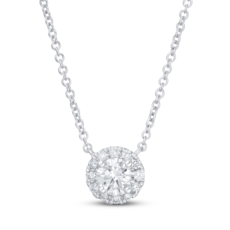 Main Image 1 of KAY Lab-Grown Diamonds Necklace 1/2 ct tw 14K White Gold 19" (F/SI2)