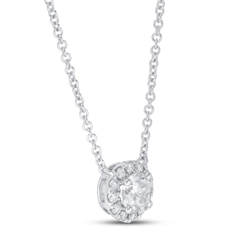 Main Image 2 of KAY Lab-Grown Diamonds Necklace 1/2 ct tw 14K White Gold 19" (F/SI2)