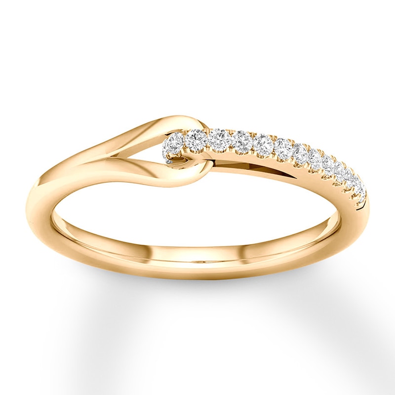 Love + Be Loved Diamond Ring 1/10 ct tw Round 10K Yellow Gold
