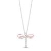 Thumbnail Image 1 of Hallmark Diamonds Dragonfly Necklace 1/10 ct tw Sterling Silver & 10K Rose Gold 18"