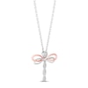 Thumbnail Image 2 of Hallmark Diamonds Dragonfly Necklace 1/10 ct tw Sterling Silver & 10K Rose Gold 18"