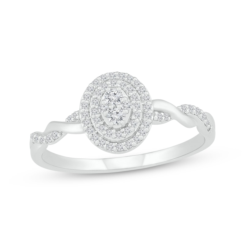 Main Image 1 of Diamond Ring 1/4 ct tw Round-cut 10K White Gold