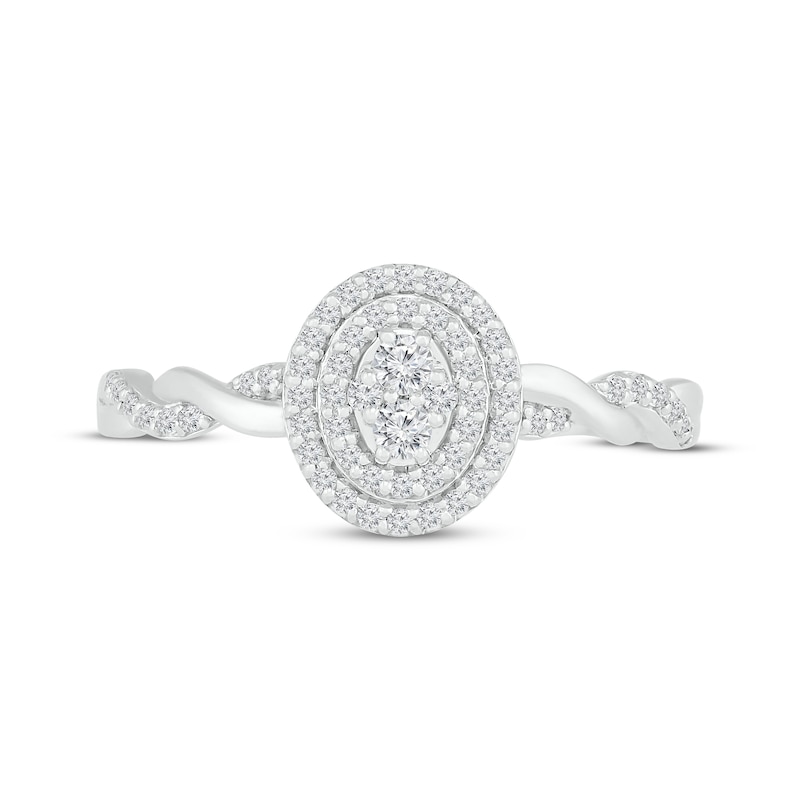 Diamond Ring 1/4 ct tw Round-cut 10K White Gold