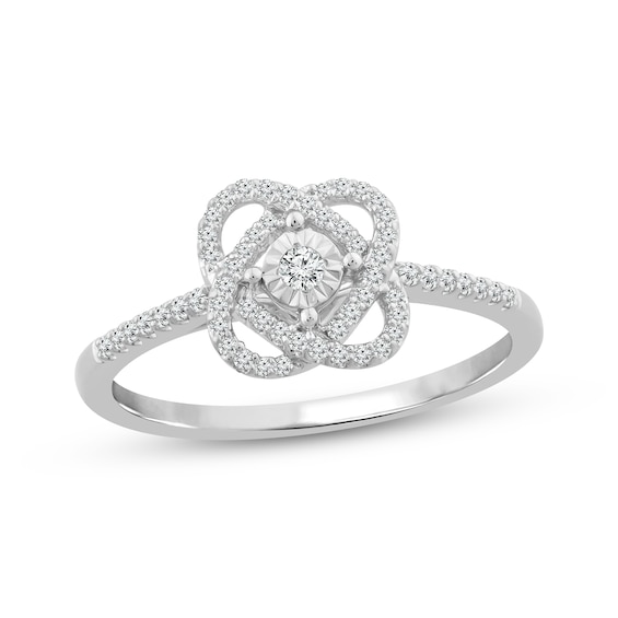 Center of Me Diamond Ring 1/ ct tw 10K White Gold
