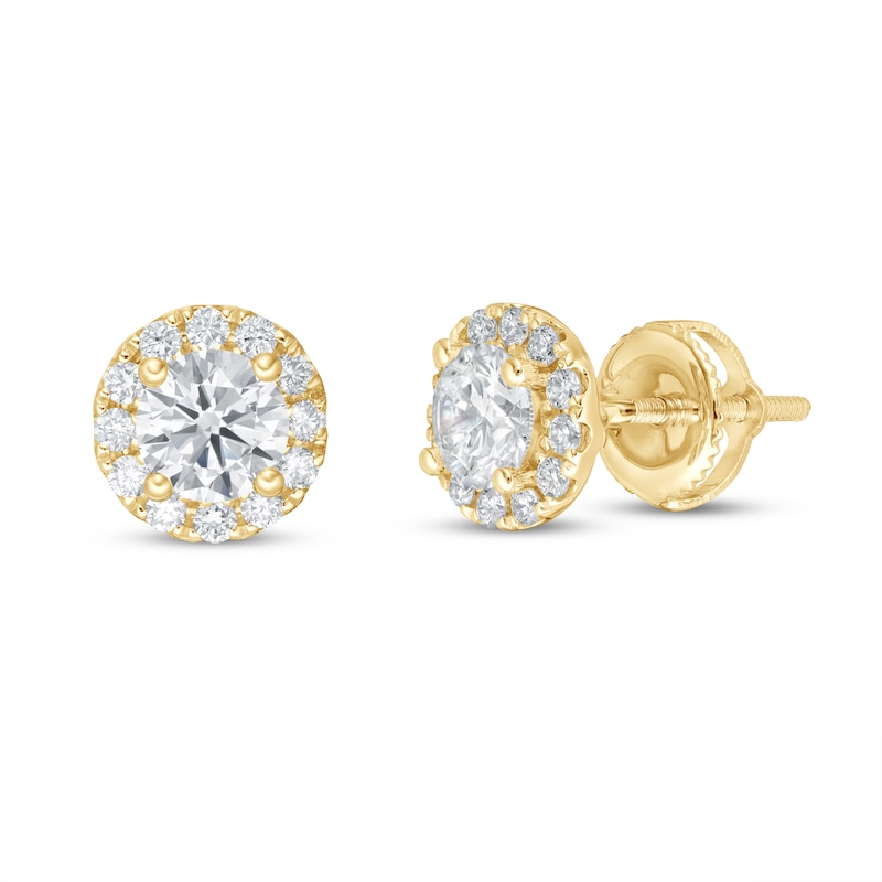 Main Image 1 of KAY Lab-Grown Diamonds Earrings 1 ct tw 14K Yellow Gold (F/SI2)
