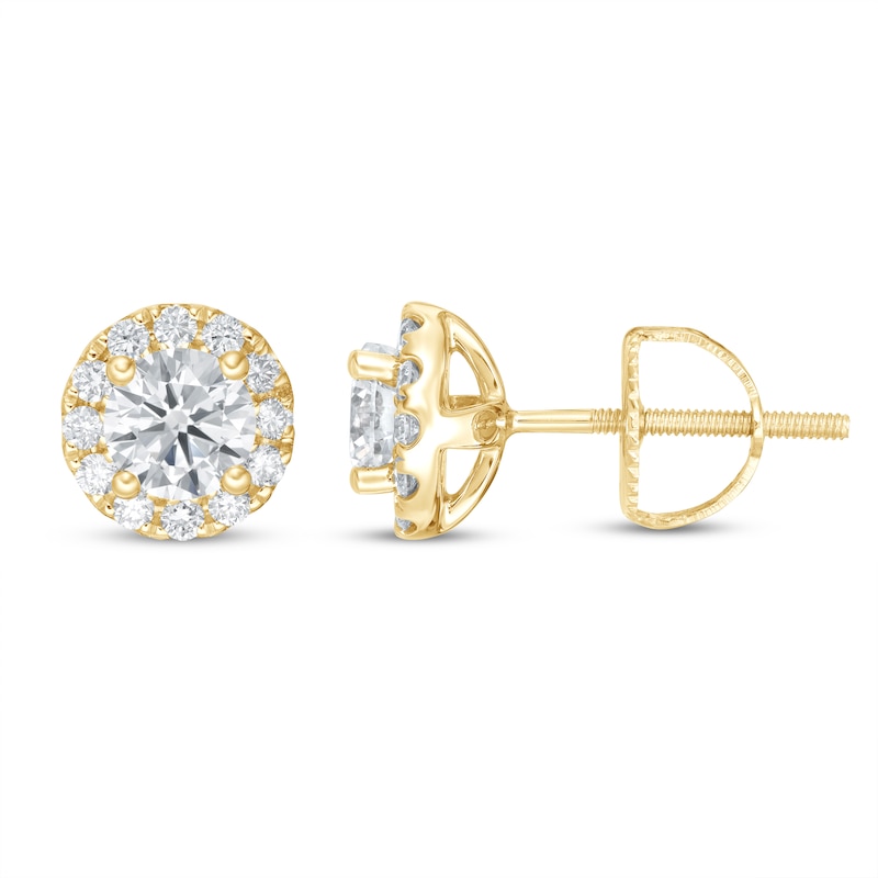 Main Image 2 of KAY Lab-Grown Diamonds Earrings 1 ct tw 14K Yellow Gold (F/SI2)
