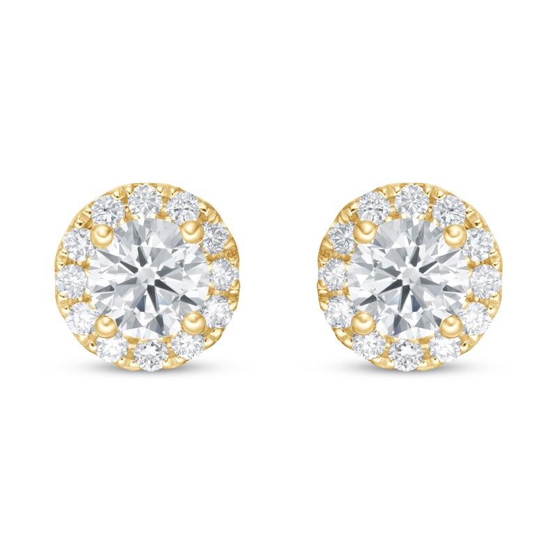 Main Image 3 of KAY Lab-Grown Diamonds Earrings 1 ct tw 14K Yellow Gold (F/SI2)