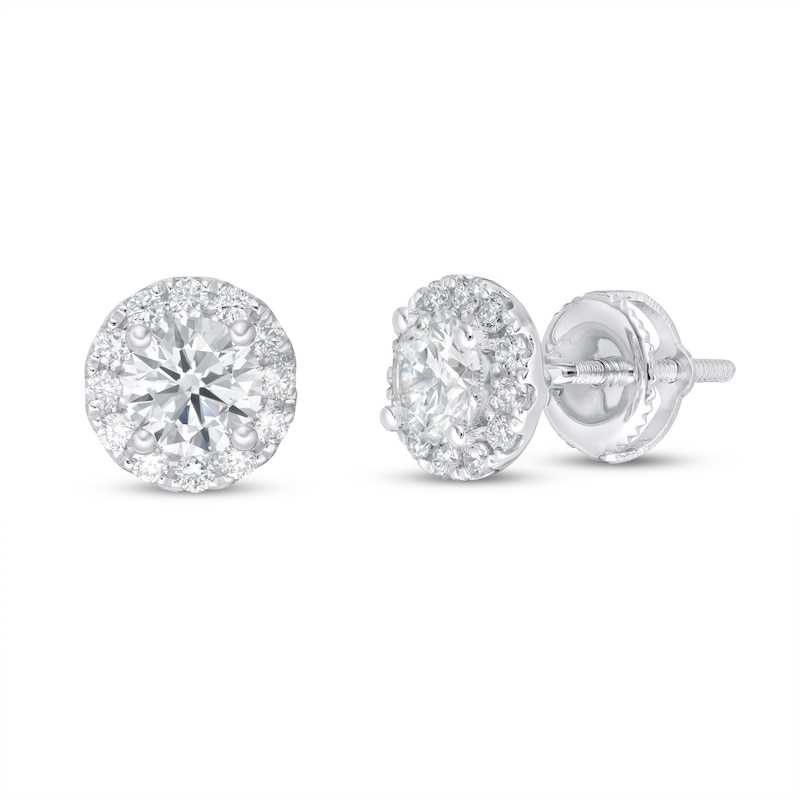 Main Image 1 of KAY Lab-Grown Diamonds Earrings 1 ct tw 14K White Gold (F/SI2)