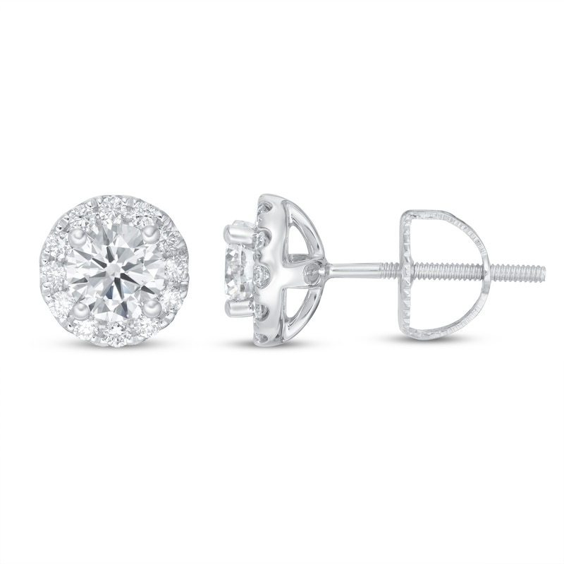 Main Image 2 of KAY Lab-Grown Diamonds Earrings 1 ct tw 14K White Gold (F/SI2)