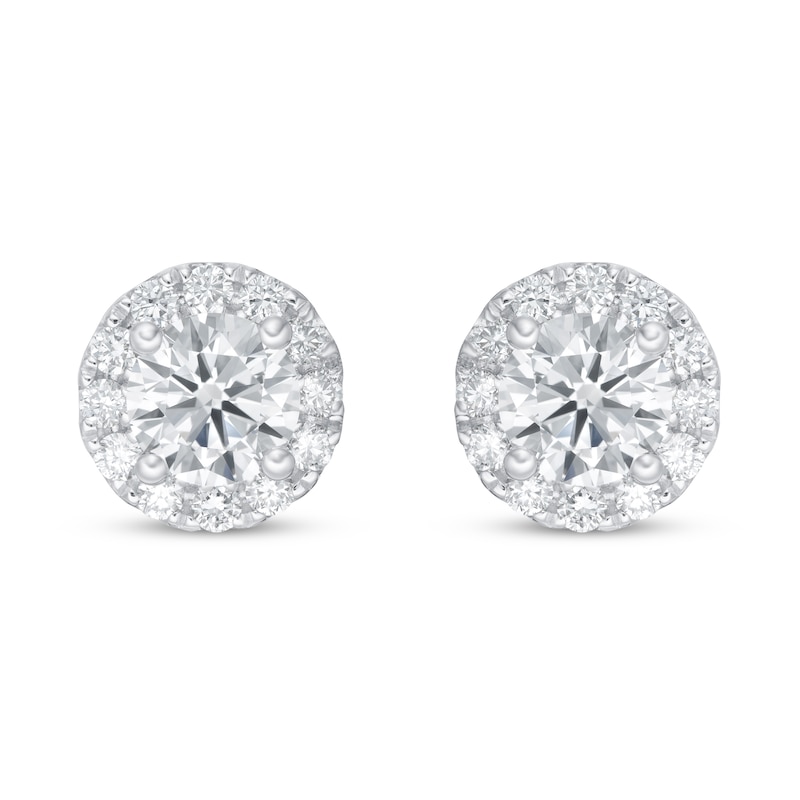 Main Image 3 of KAY Lab-Grown Diamonds Earrings 1 ct tw 14K White Gold (F/SI2)