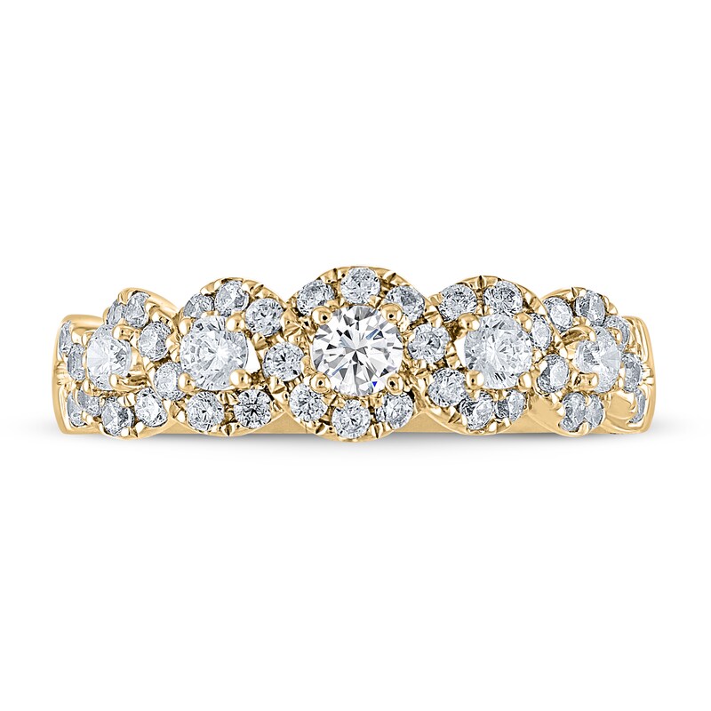 Main Image 3 of THE LEO Diamond Anniversary Ring 3/4 ct tw Round-cut 14K Yellow Gold