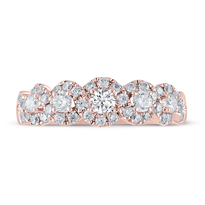 Main Image 3 of THE LEO Diamond Anniversary Ring 3/4 ct tw Round-cut 14K Rose Gold