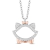 Thumbnail Image 0 of Disney Treasures The Aristocats Diamond Necklace 1/10 ct tw Sterling Silver & 10K Rose Gold 17"