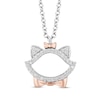 Thumbnail Image 1 of Disney Treasures The Aristocats Diamond Necklace 1/10 ct tw Sterling Silver & 10K Rose Gold 17"