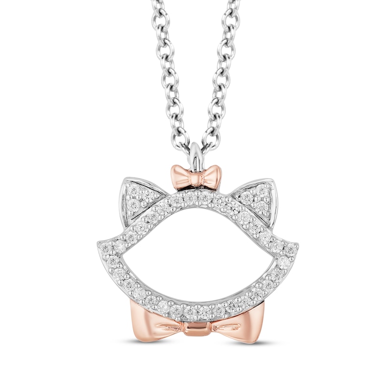 Main Image 1 of Disney Treasures The Aristocats Diamond Necklace 1/10 ct tw Sterling Silver & 10K Rose Gold 17"