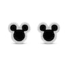 Thumbnail Image 1 of Disney Treasures Mickey Mouse Black Onyx & Diamond Earrings 1/6 ct tw Sterling Silver