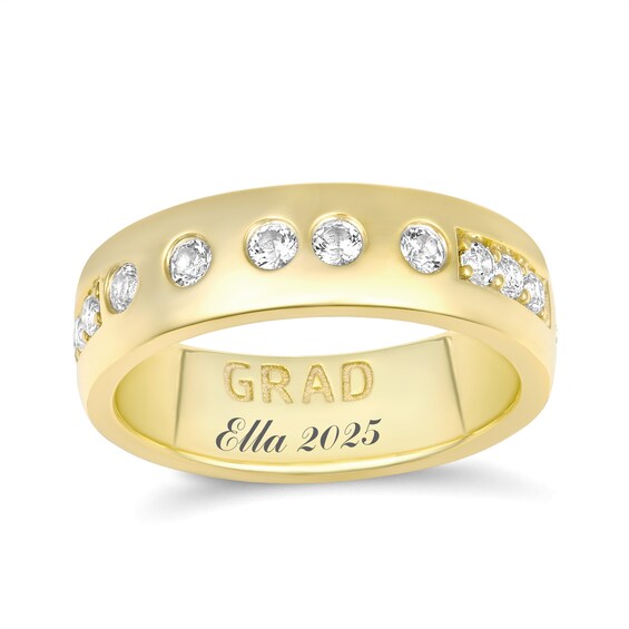 Morse Code GRAD Ring (1 Stone and Line)