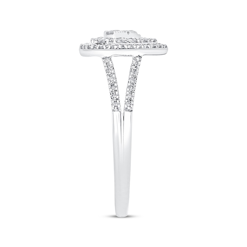 Main Image 2 of Diamond Heart Ring 1/2 ct tw Round-cut 10K White Gold