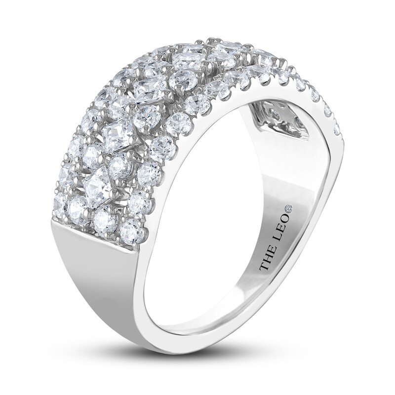 THE LEO Diamond Anniversary Ring 1-3/4 ct tw Princess & Round-cut 14K White Gold