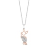 Thumbnail Image 1 of Disney Treasures Winnie the Pooh "Piglet" Diamond Necklace 1/20 ct tw 10K Rose Gold & Sterling Silver 17"