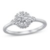 Thumbnail Image 1 of Diamond Heart Halo Ring 1/10 ct tw Round-Cut Sterling Silver